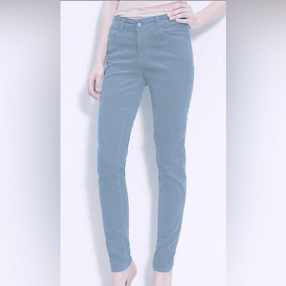 FREE PEOPLE SKY BLUE CORDUROY STRAIGHT LEG JEANS - Picture 5 of 9